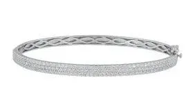 10K White Gold 2 ct. T.W. Lab Created Diamond Bangle Bracelet