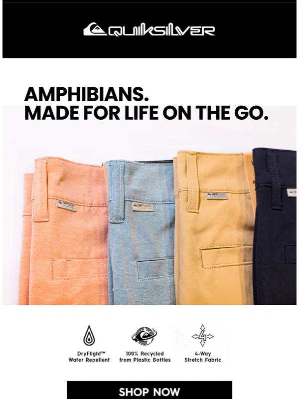 QuikSilver - Your go-to shorts for land,sea,and everything in between ?