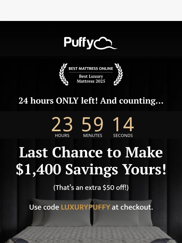 Puffy - Here's an extra $50 + $1,350 off,code inside…