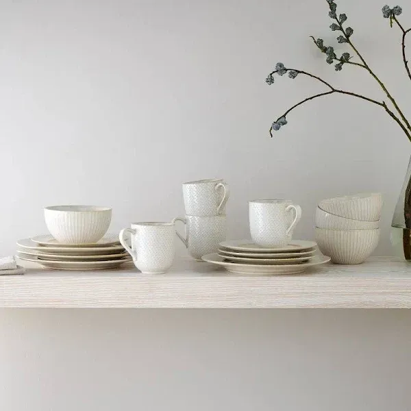 Textured Stoneware Dinnerware (Set of 16)