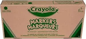 Crayola Non-Washable Classpack Broad Point Markers (16 Assorted Colors, 256/Box)