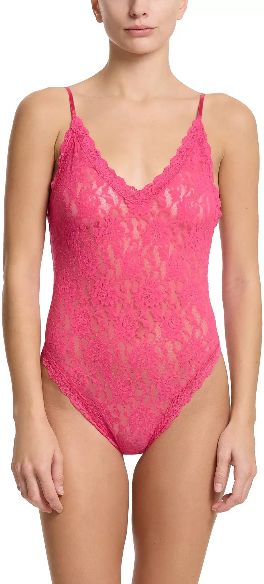 Hanky Panky Women's Signature Lace Thong Back Bodysuit - -Able - Un/Beet/Able Pink, S