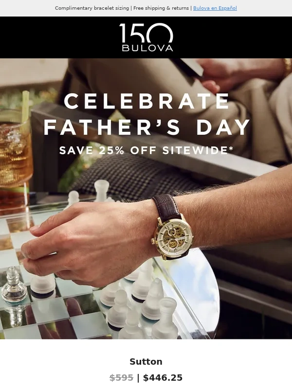 Bulova - Celebrate Father’s Day: Save 25% Off Sitewide