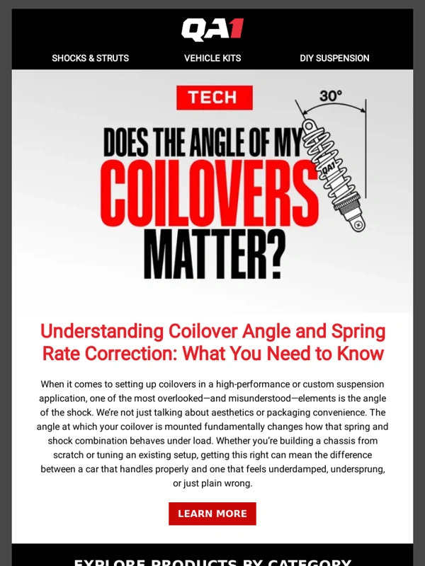 QA1 - Does the angle of your coilover shocks matter?