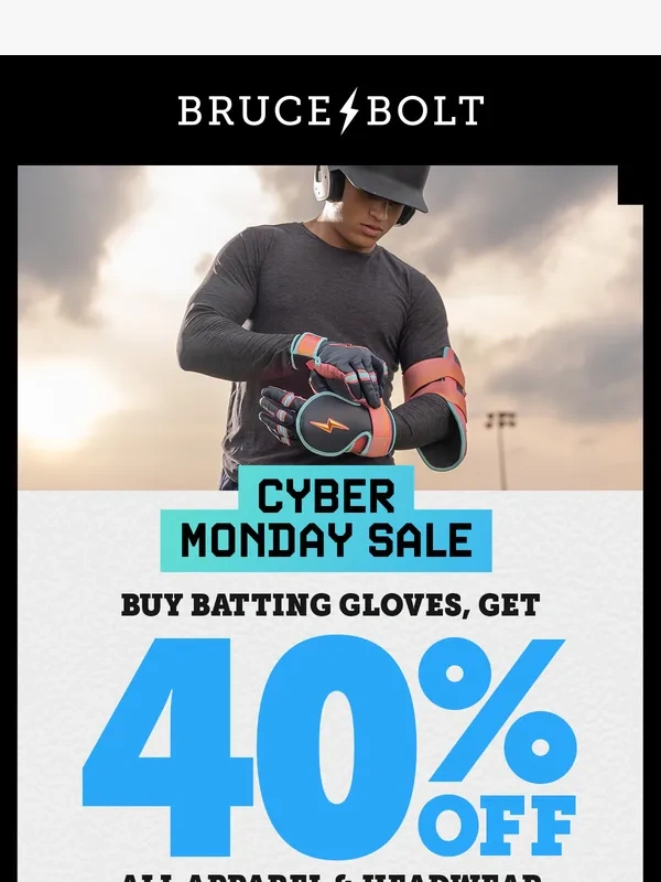 BRUCE BOLT - CYBER MONDAY: 40% OFF Apparel is LIVE