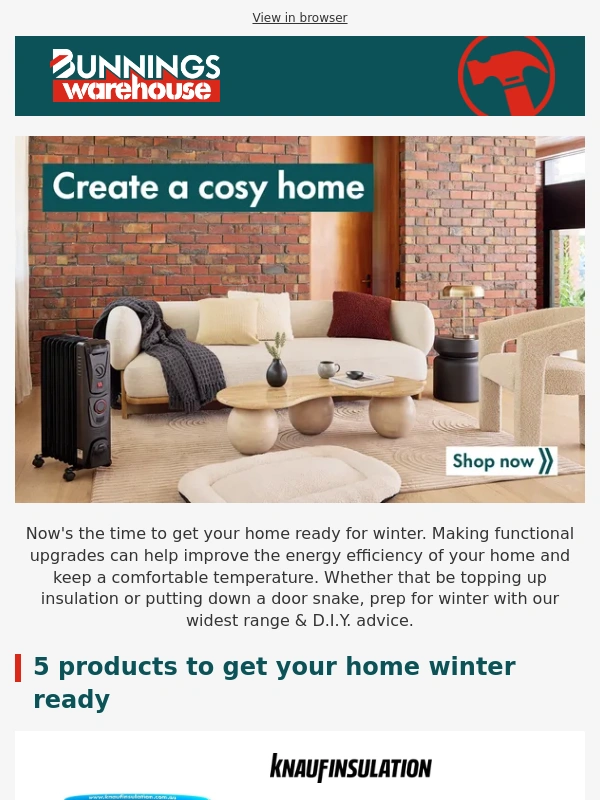 Bunnings Warehouse - Winter proof your home