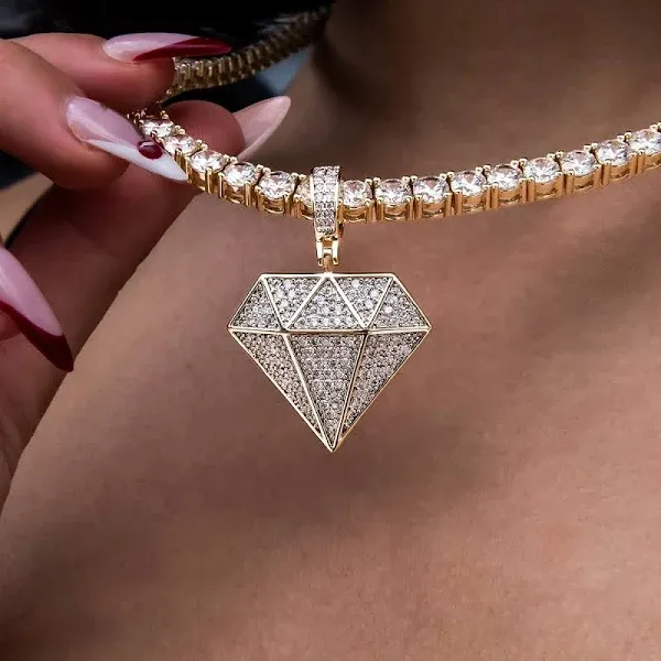 GLD 18k Gold Plated Diamond Pendant