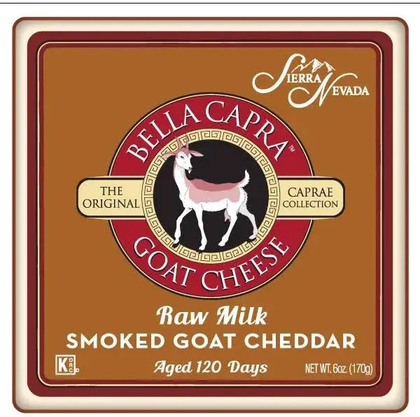 Bella Capra Goat Cheese Smoked Cheddar Raw 6 oz