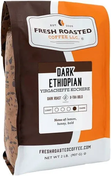 Fresh Roasted Coffee Dark Ethiopian Yirgacheffe Kochere