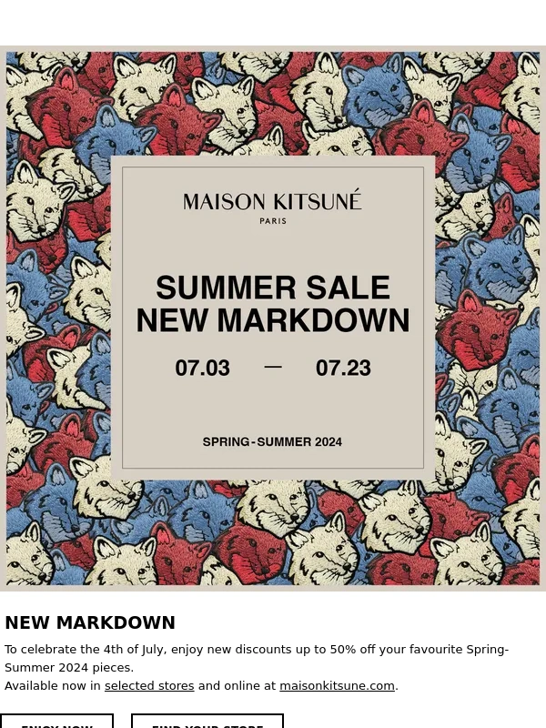 Maison Kitsune - New markdown