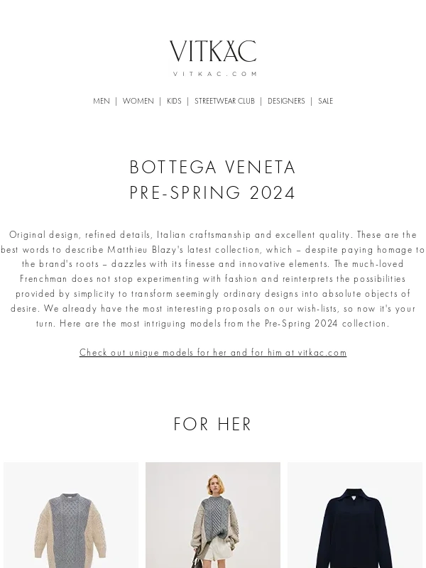 Vitkac - Discover the Pre-Spring 2024 collection from Bottega Veneta now