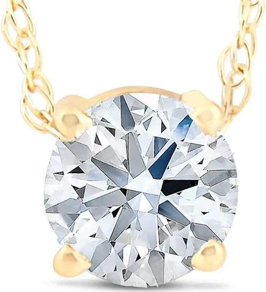 Pompeii3 3/8 Ct Floating Diamond Solitaire Pendant in 14K Yellow Gold