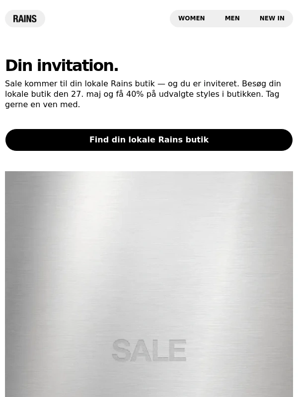 RAINS - Sale – i din lokale Rains butik