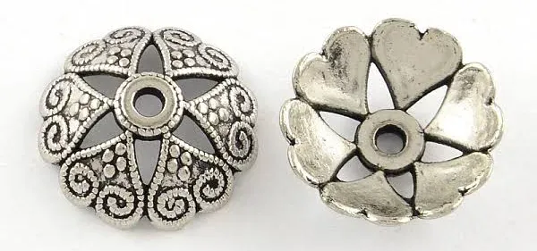 Honeyhandy Tibetan Style Alloy Bead Caps