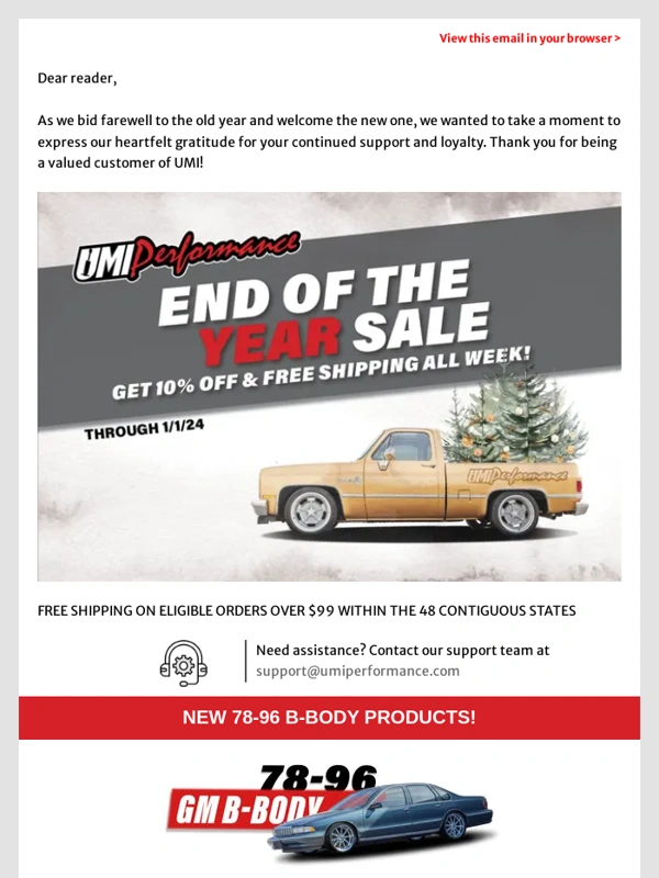 UMI Performance - Happy New Year! Our Sale Ends Today!