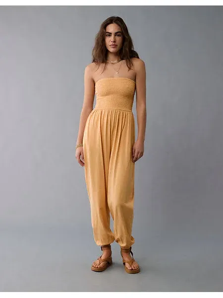AE Sunchaser Knit Smocked Tube Jumpsuit Women's