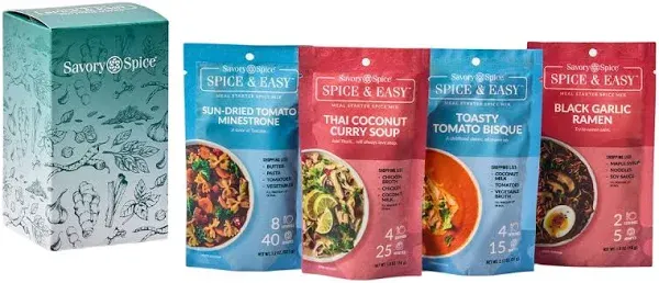 Savory Spice Global Soup Collection Variety of Dry Soup Mix Packets (Pack of 4)