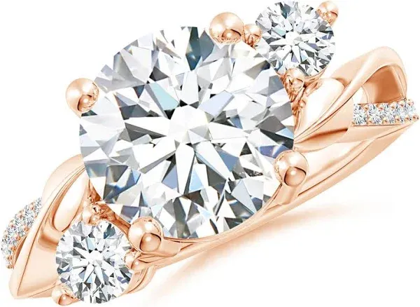 and Diamond Twisted Vine Ring