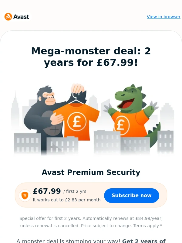 Avast - ? A monster of a deal from Avast!