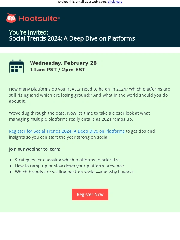 HootSuite - You’re invited! Social Trends 2024: A Deep Dive on Platforms