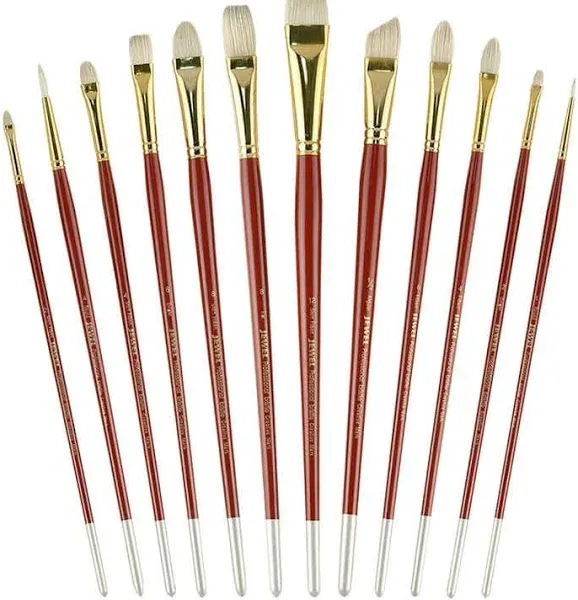 Creative Mark Jewel Professional Bristle Long Handle Brush Set of 12