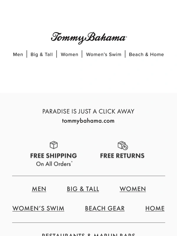 Tommy Bahama - Catch FREE Expedited Shipping Before It Goes