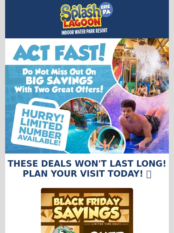 Splash Lagoon - Act Fast! Don't Miss Out On BIG Savings!?
