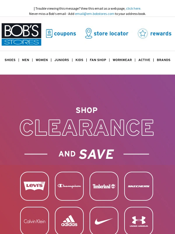Bob's Stores - Clearance Deals ?