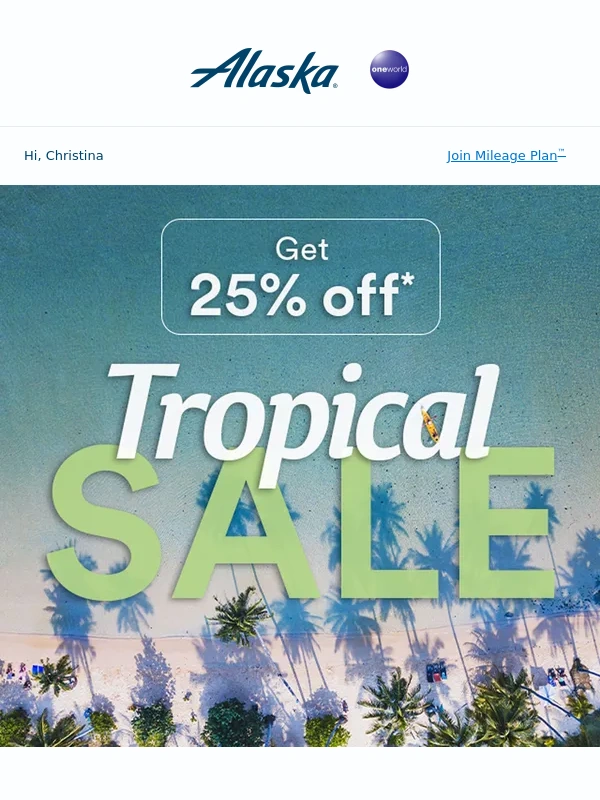 Alaska Airlines - Last day for 25% off fares