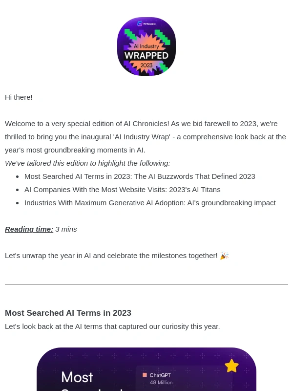 Writesonic - Special Edition: 2023 AI Industry Wrap - Unveiling the Year's Biggest AI Trends