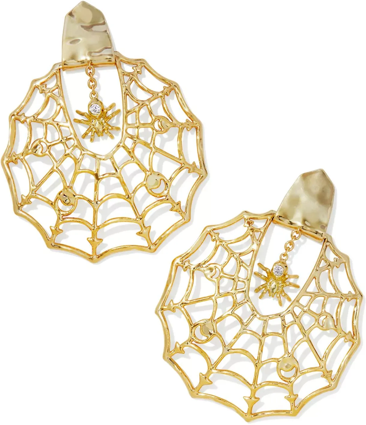 Kendra Scott Spiderweb Gold Statement Earrings