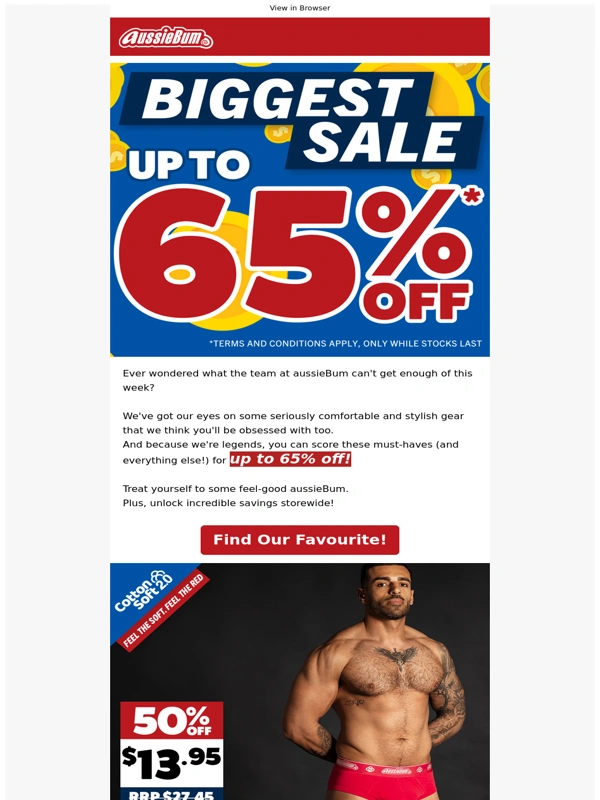 aussieBum - Here's what we're keen on this week! (Up to 65% off)