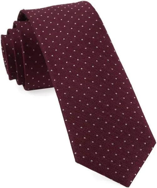 Men's Skinny Linen Dot Tie