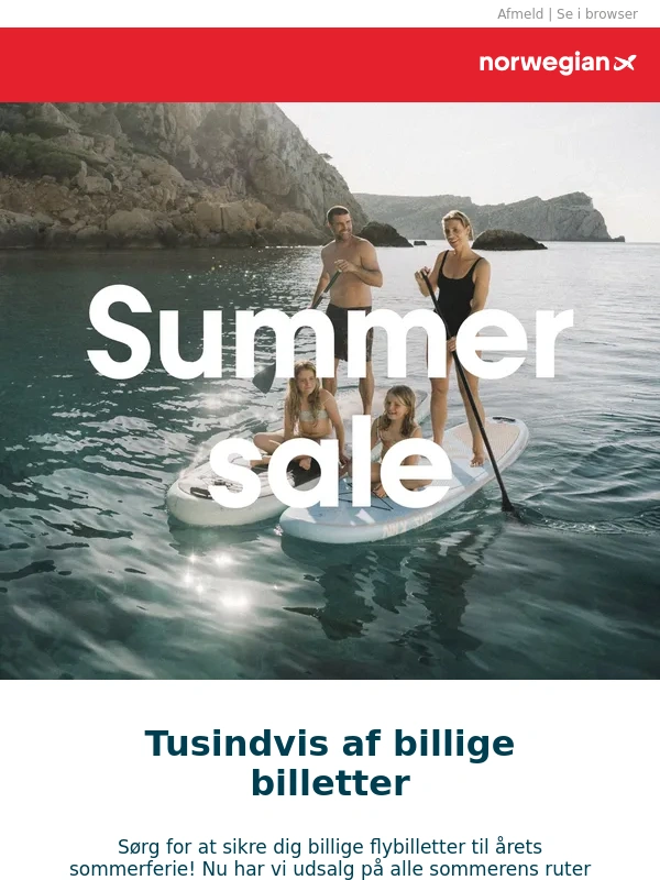 Norwegian - ? Hvor går sommerferien? Fra/ enkeltbillet 299