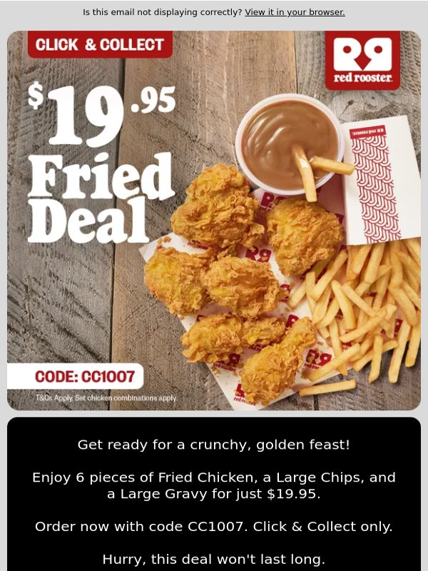 Red Rooster - Your $19.95 Feast Awaits