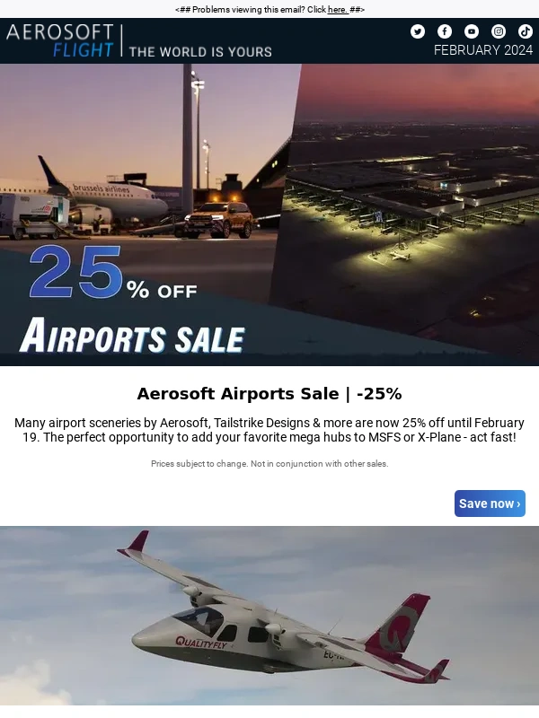 Aerosoft - 25% off airport sceneries,new hardware and more!