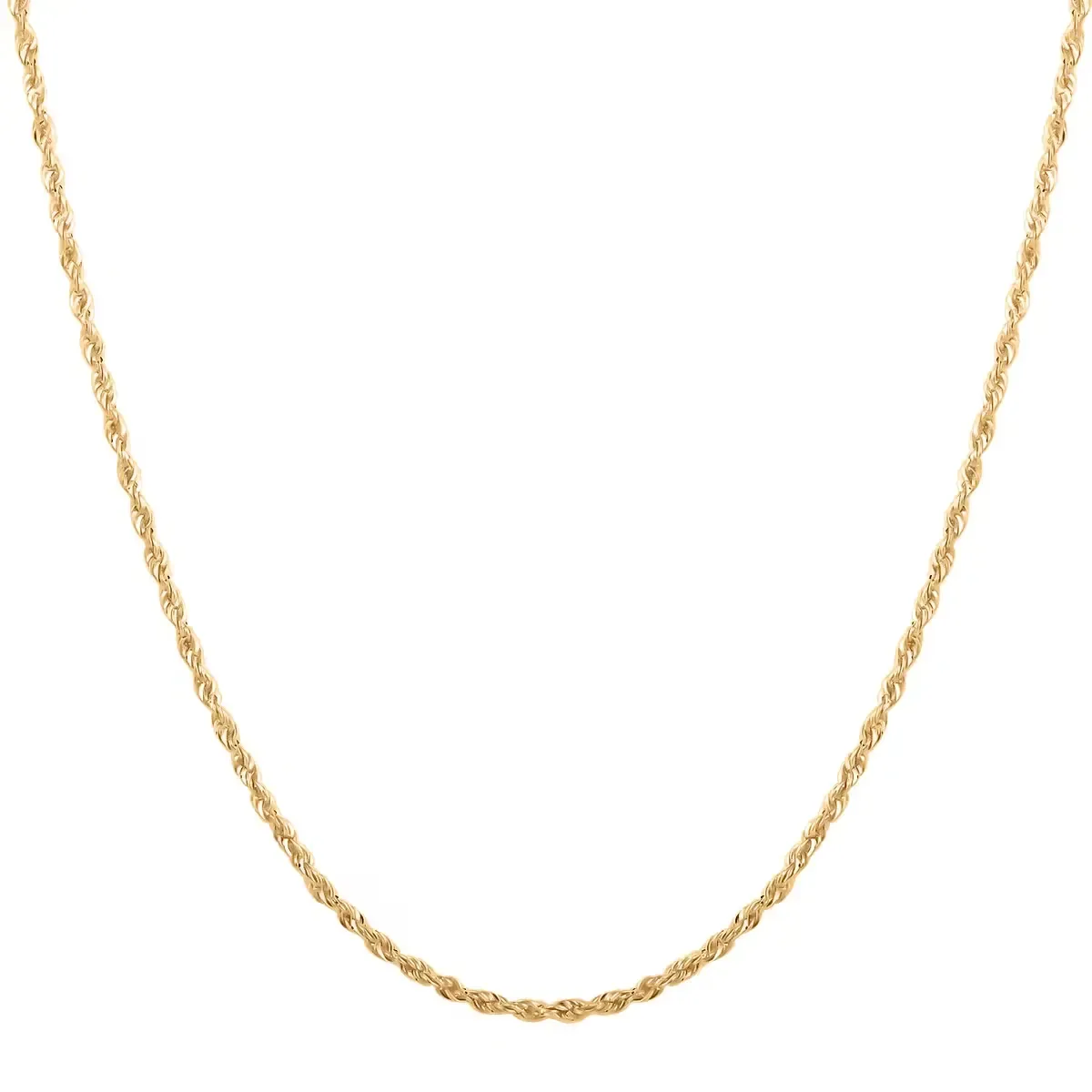 10K Yellow Gold Rope Chain Necklace