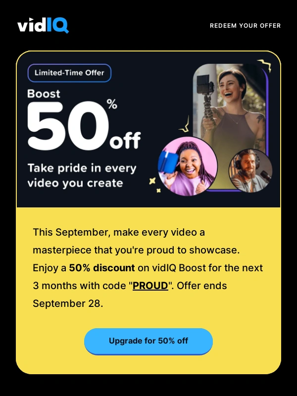 vidIQ - ? As leaves fall,let your content RISE with 50% off