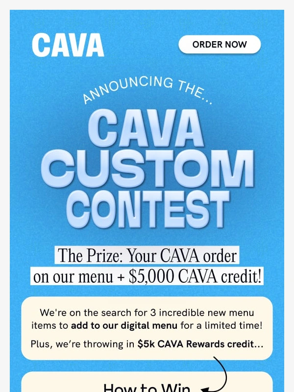 Cava - Enter to win $5k CAVA credit