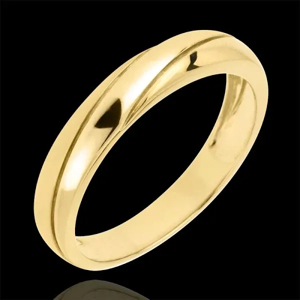 18 Carat Yellow Gold Saturn Trilogy Wedding Ring