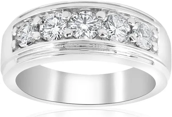 1 Ct Diamond Five Stone Wedding Ring in Rose Gold