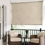 allen + roth 96-in x 96-in Sand Light Filtering Cordless Outdoor Roller shade
