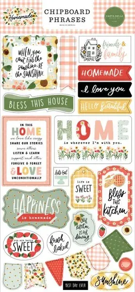 Carta Bella Homemade Chipboard Phrases