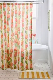 Urban Outfitters Kristin Tulip Patterned Shower Curtain