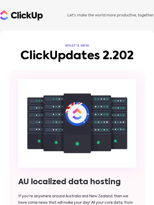 ClickUp - Australia Data Hosting! ??