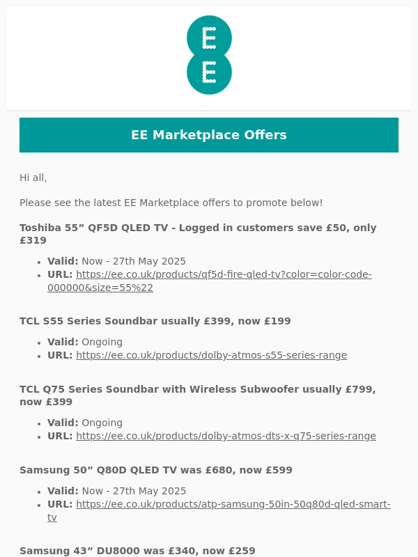 EE - Fwd: EE Marketplace (112400): EE Marketplace Latest Offers