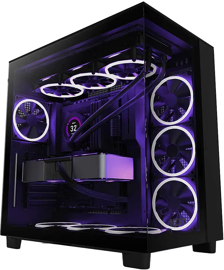 NZXT - H9 Flow ATX Mid-Tower PC Case, Dual Chamber, Black