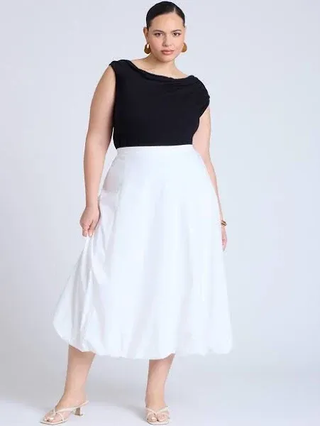 ELOQUII Women's Plus Size Maxi Bubble Skirt