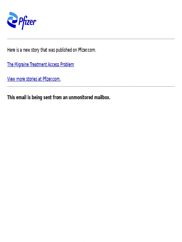 Pfizer - Pfizer Inc. - The Migraine Treatment Access Problem