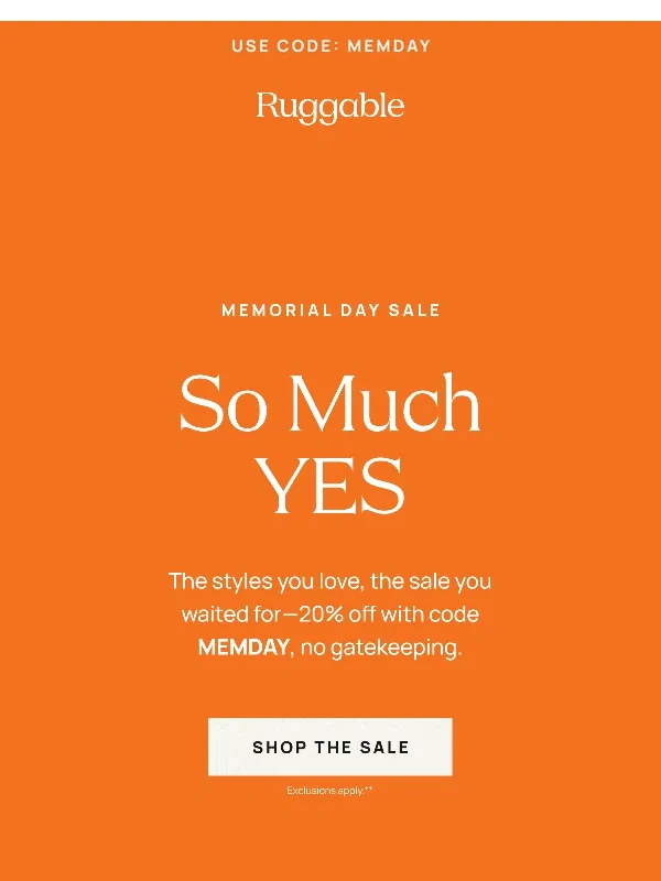 Ruggable - Psst! 20% off everything,everywhere,all at once!